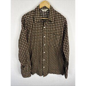 Vintage 1970s‎ D’oro Designs Paisley Button Shirt Men’s XL Brown Disco Era USA